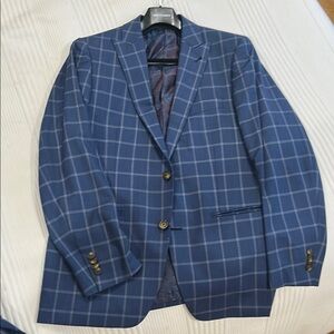 INDOCHINO Men's Blue Checkered Suit